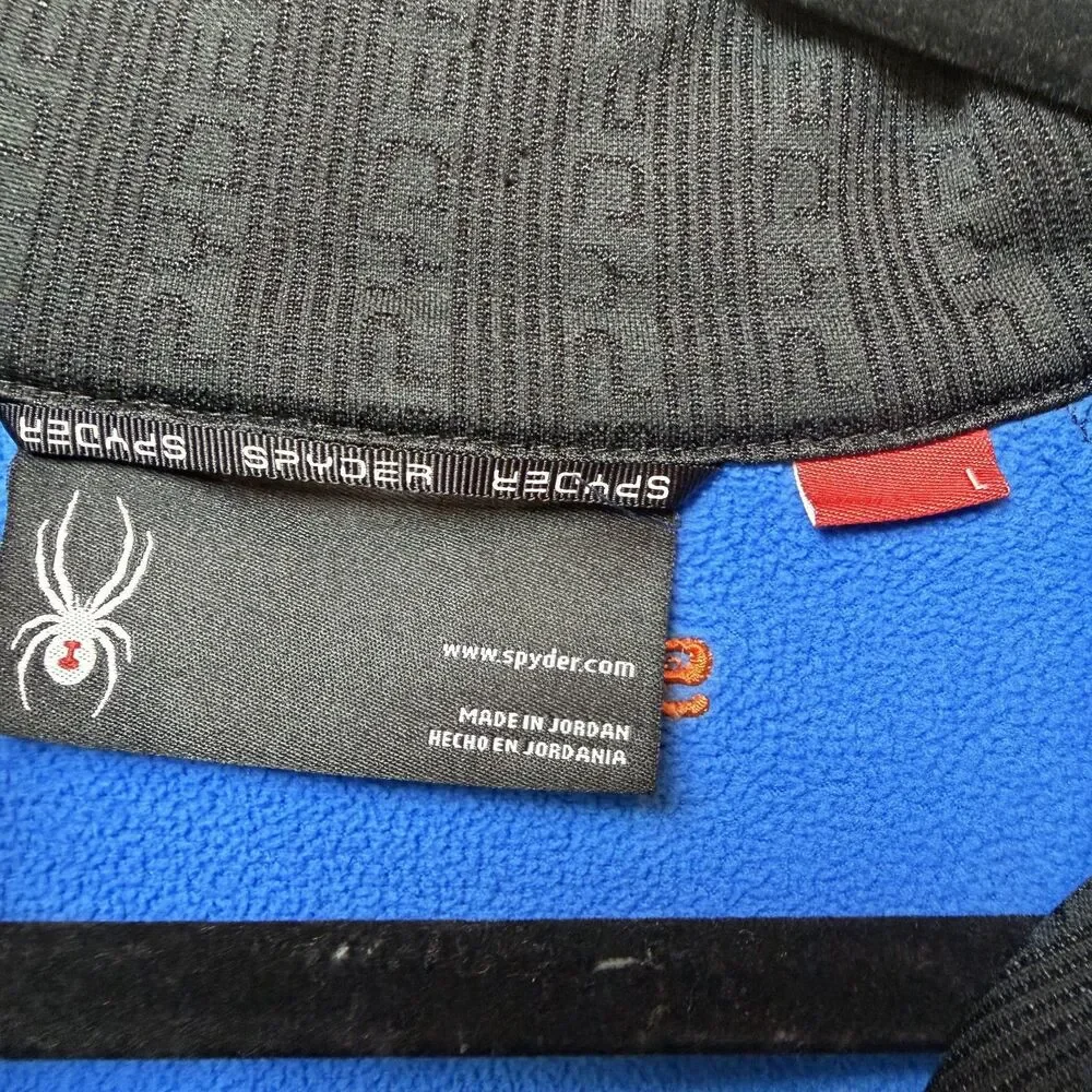 Spyder Constant Full Zip Sweater Fleece Jacket Blue Orange Men's Large